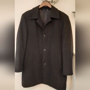 Men's Grey Wool Winter Coat, London Fog, Large